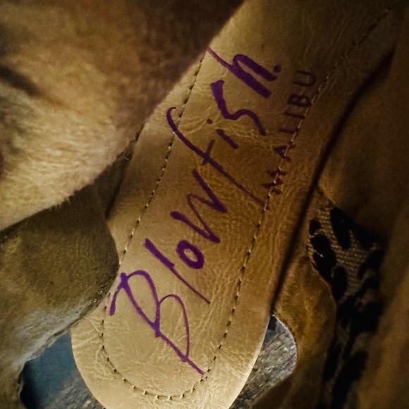 Blowfish Malibu Leopard Print Sandals with Tan Accents - Picture 8 of 10